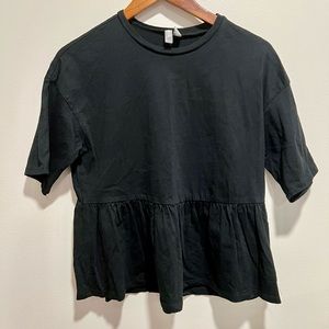 ASOS - Black peplum shirt, size 4